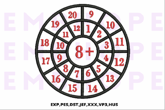 Addition Wheel 8: A Bright Educational Embroidery for Craft Markets