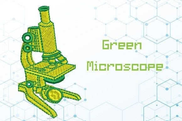 Green Microscope: A Thoughtful Embroidery Design for Science Lovers