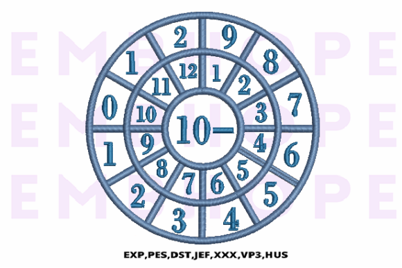 Minus Wheel 10 – A Playful, Educational Design for Small Business Embroidery