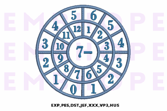 Minus Wheel 7 – A Bright Embroidery Design for Seasonal Learning Fun