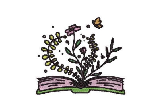 Open Book with Flowers Growing: A Seasonal Embroidery Review